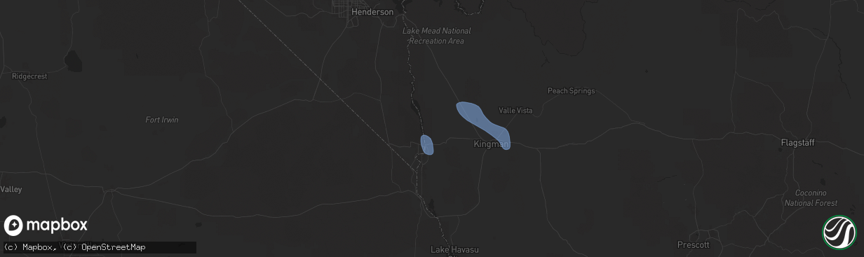 Hail map in Bullhead City, AZ on August 23, 2025