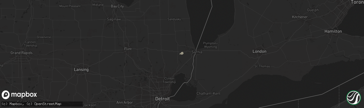 Hail map in Goodells, MI on August 23, 2025
