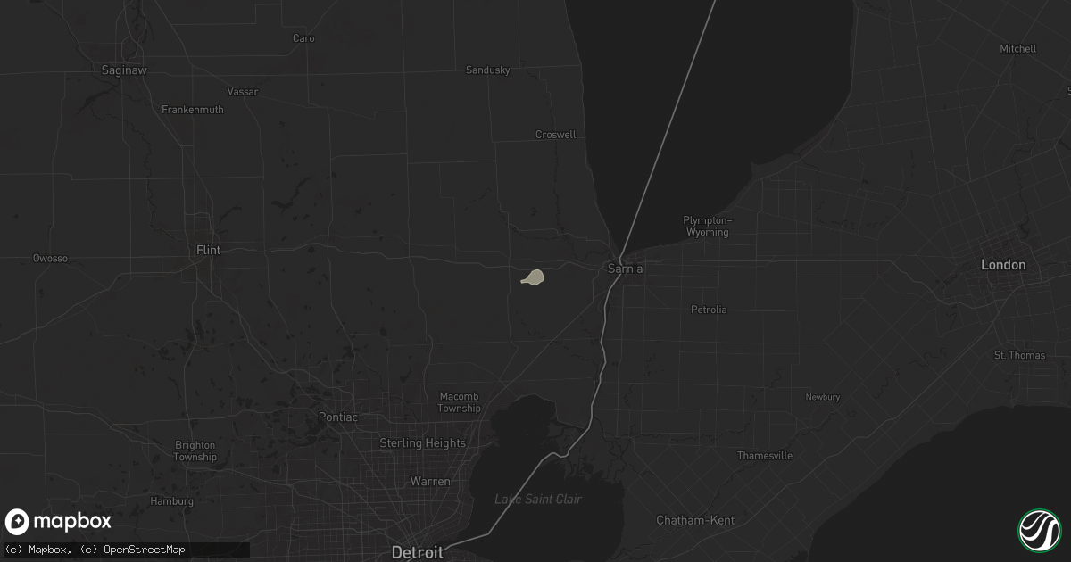 Hail map in Goodells, MI on August 23, 2025