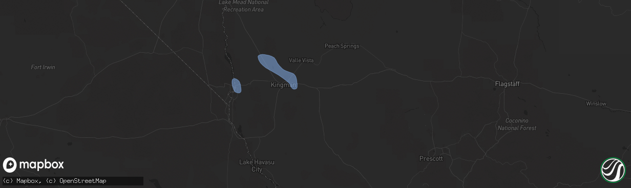 Hail map in Kingman, AZ on August 23, 2025