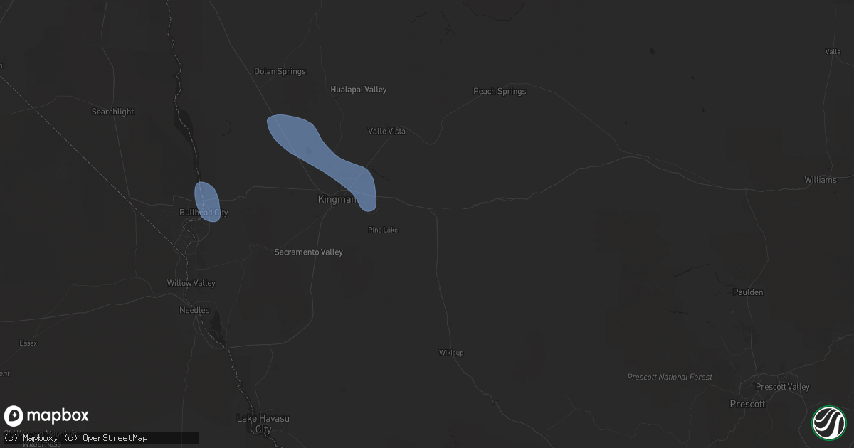 Hail map in Kingman, AZ on August 23, 2025