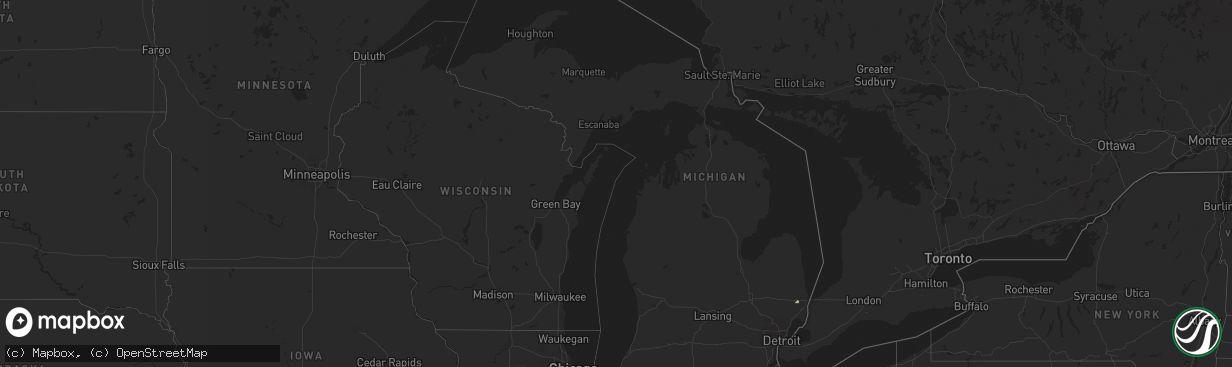 Hail map in Michigan on August 23, 2025