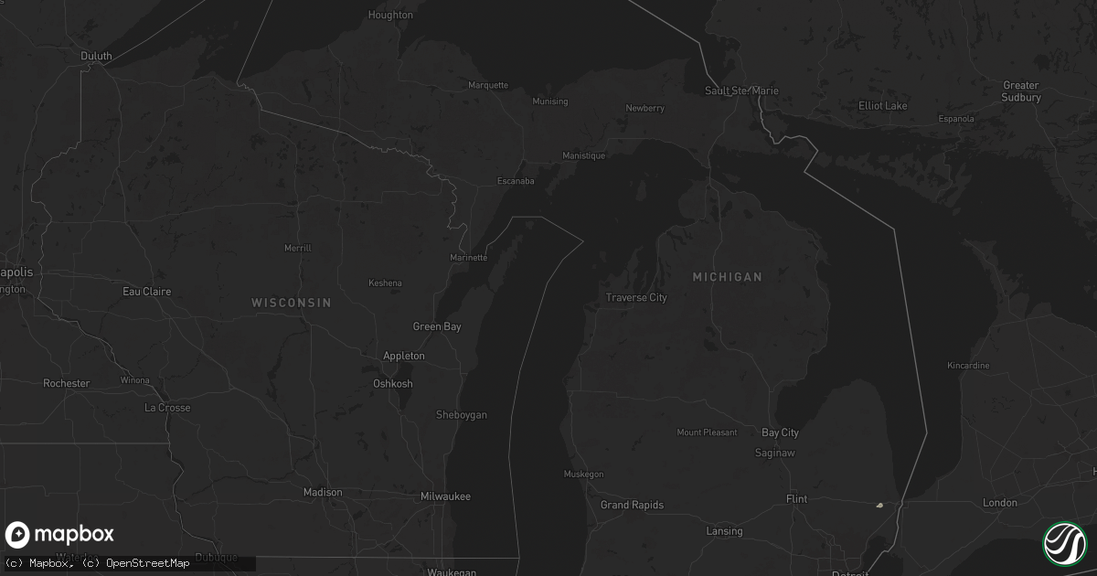Hail map in Michigan on August 23, 2025