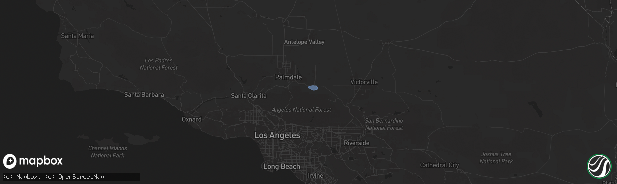 Hail map in Pearblossom, CA on August 23, 2025