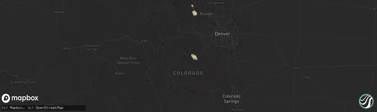 Hail map in Shawnee, CO on August 23, 2025