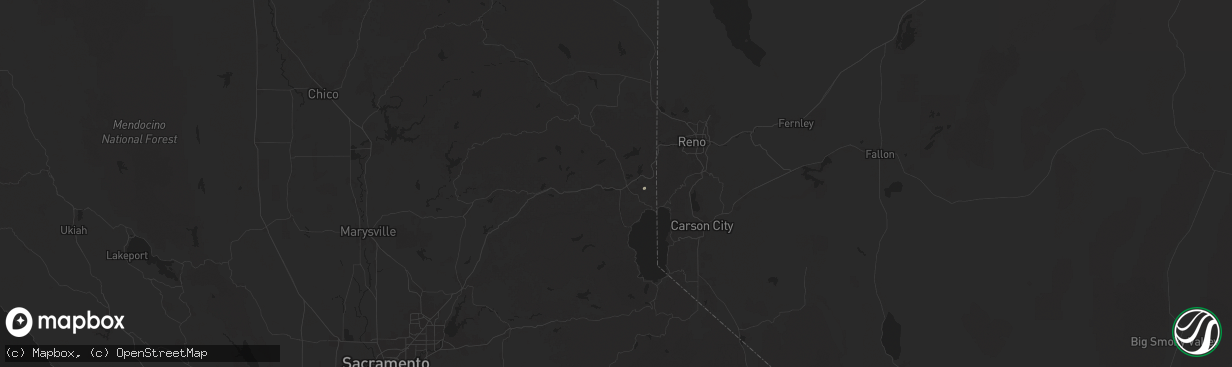 Hail map in Truckee, CA on August 23, 2025