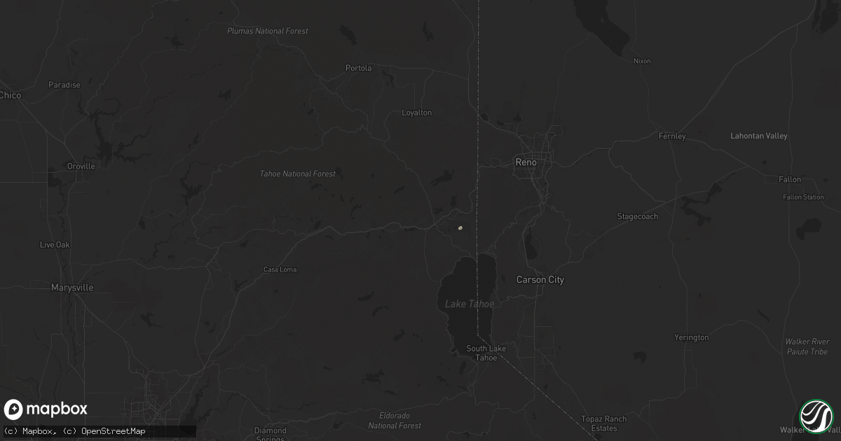 Hail map in Truckee, CA on August 23, 2025