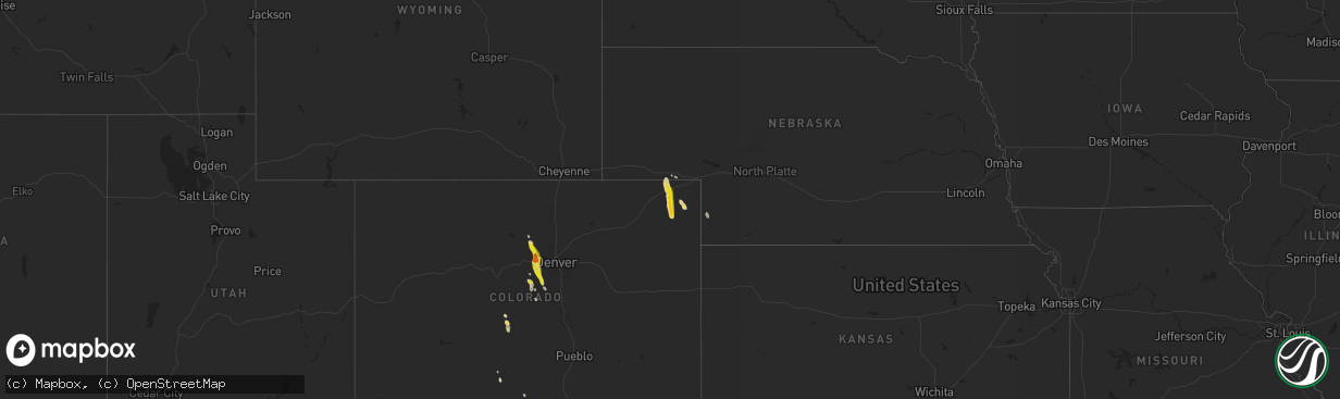 Hail map on August 23, 2025
