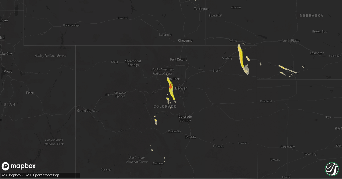 Hail map on August 23, 2025