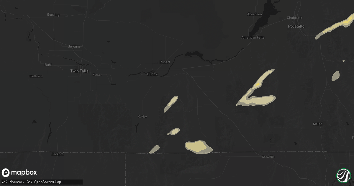 Hail map in Albion, ID on August 23, 2026