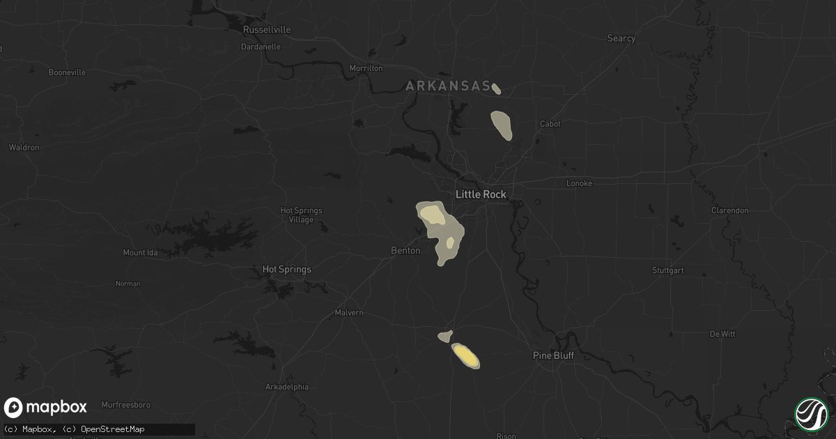 Hail map in Alexander, AR on August 23, 2026