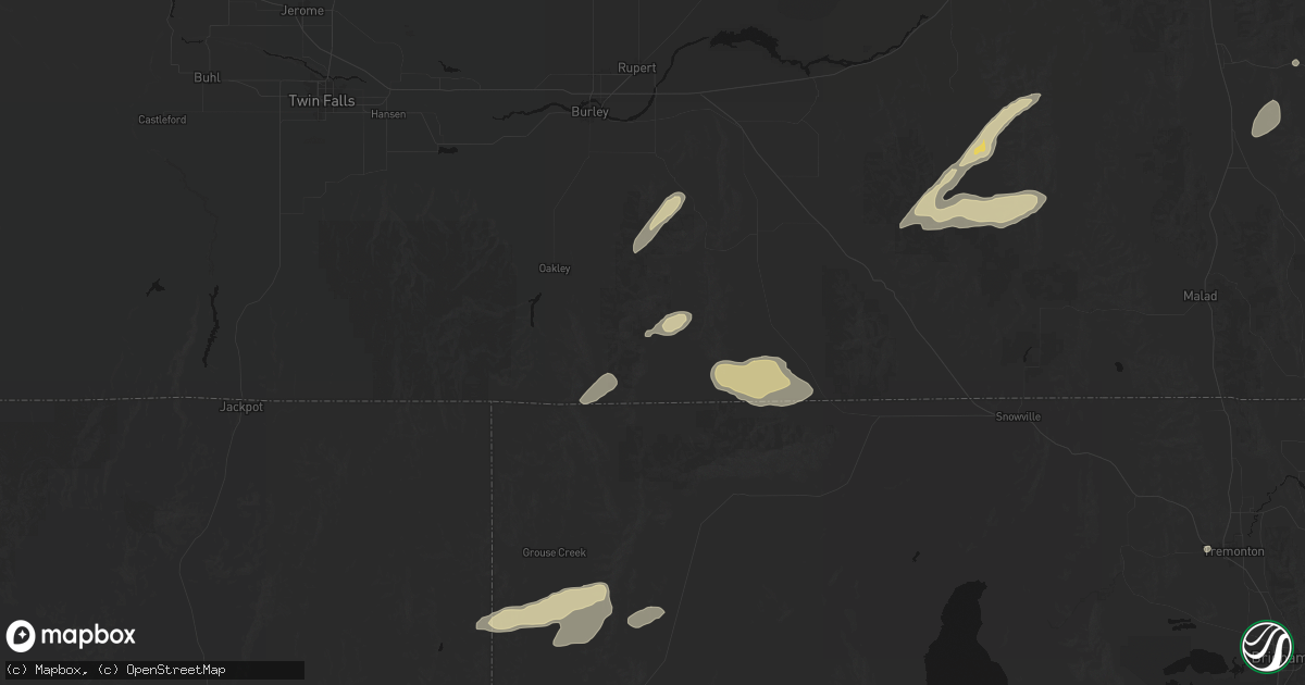 Hail map in Almo, ID on August 23, 2026