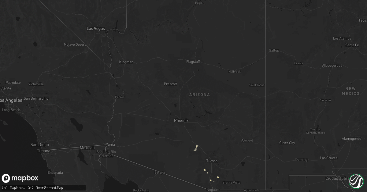 Hail map in Arizona on August 23, 2026