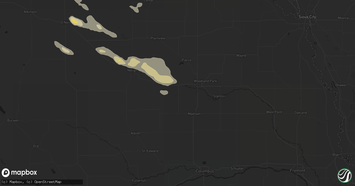 Hail map in Battle Creek, NE on August 23, 2026