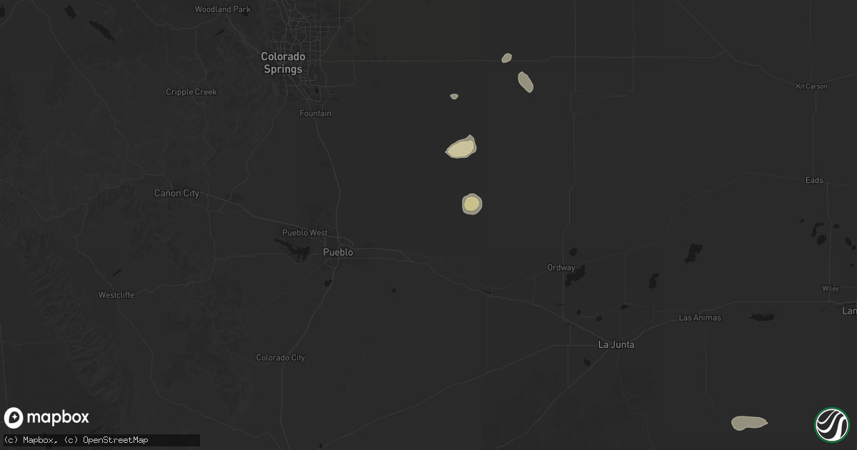 Hail map in Boone, CO on August 23, 2026