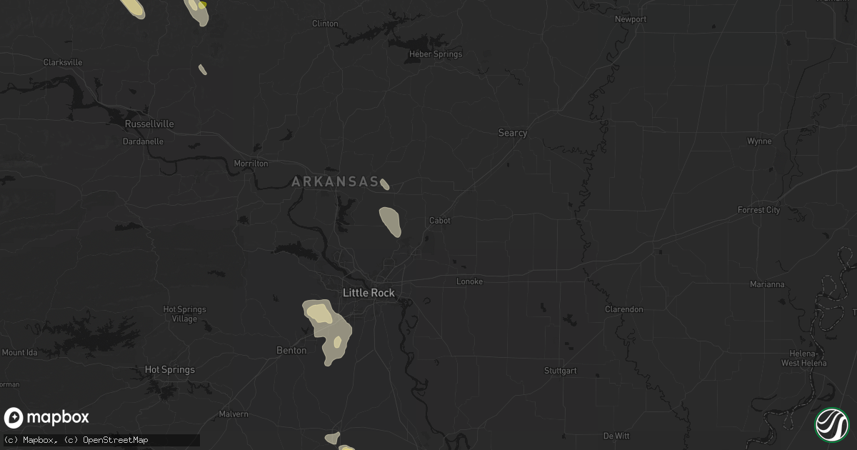 Hail map in Cabot, AR on August 23, 2026