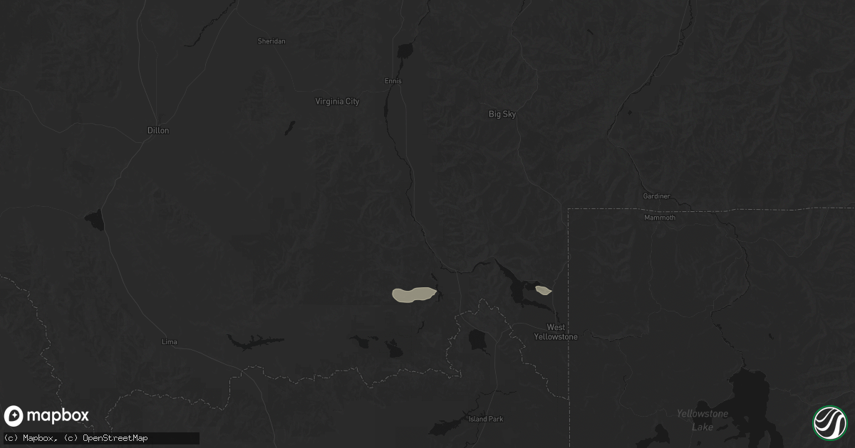 Hail map in Cameron, MT on August 23, 2026