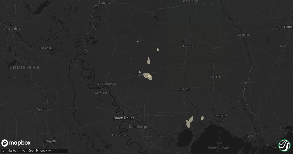 Hail map in Clinton, LA on August 23, 2026