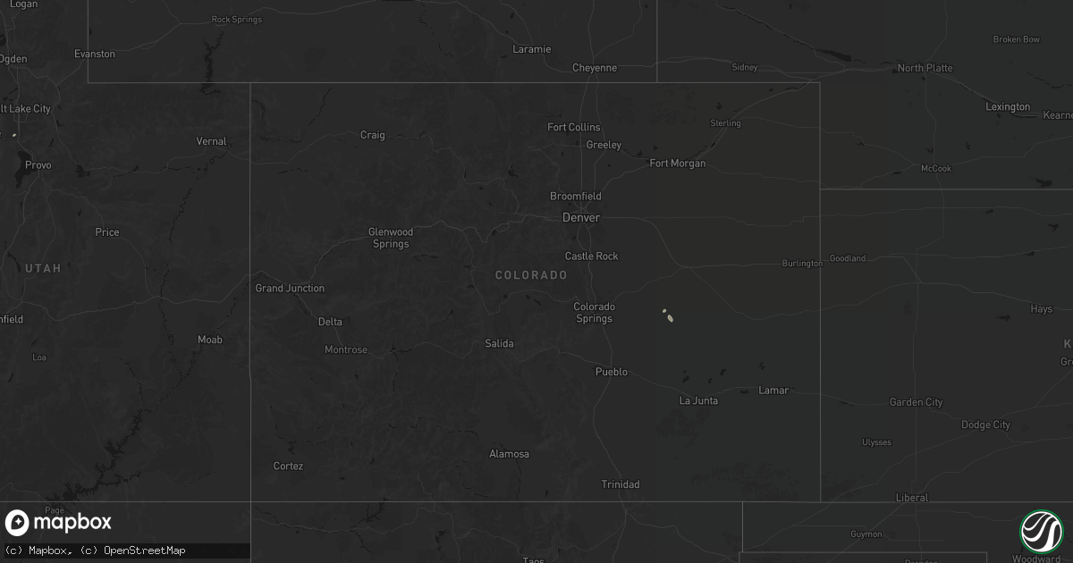 Hail map in Colorado on August 23, 2026