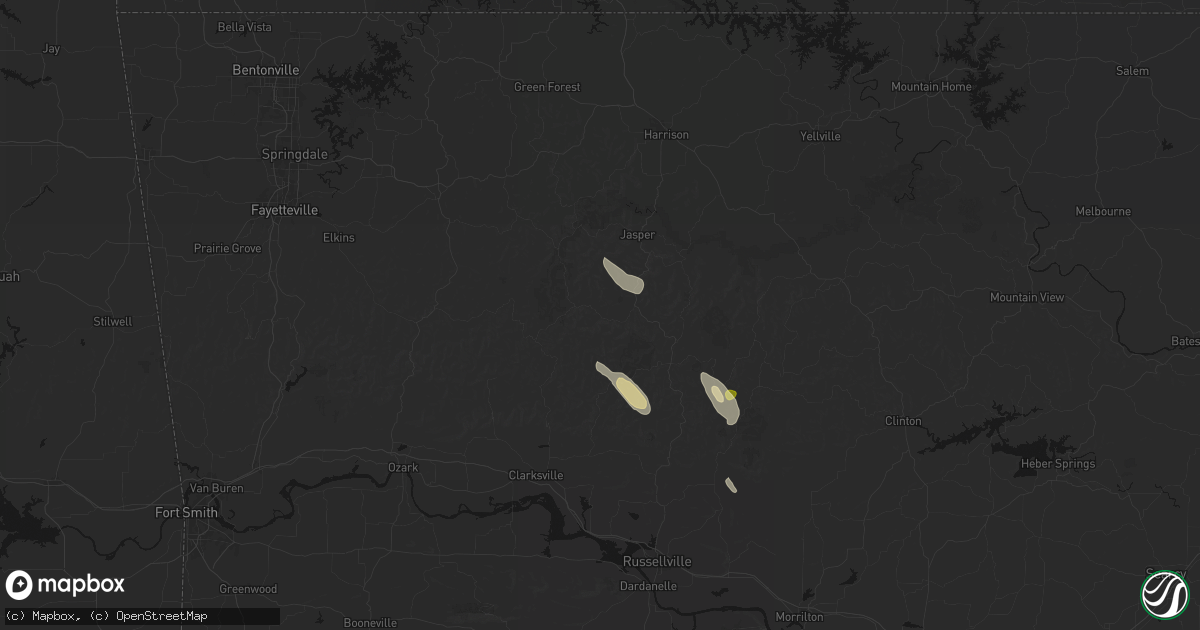 Hail map in Deer, AR on August 23, 2026