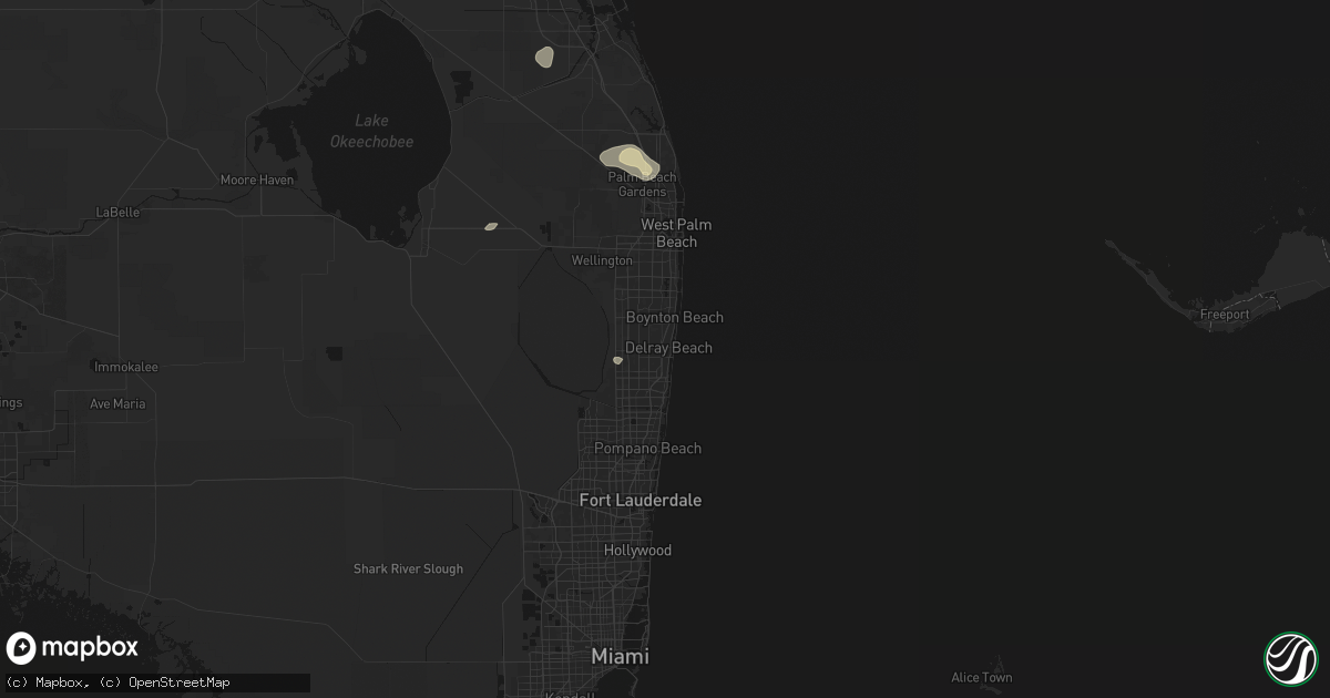 Hail map in Delray Beach, FL on August 23, 2026
