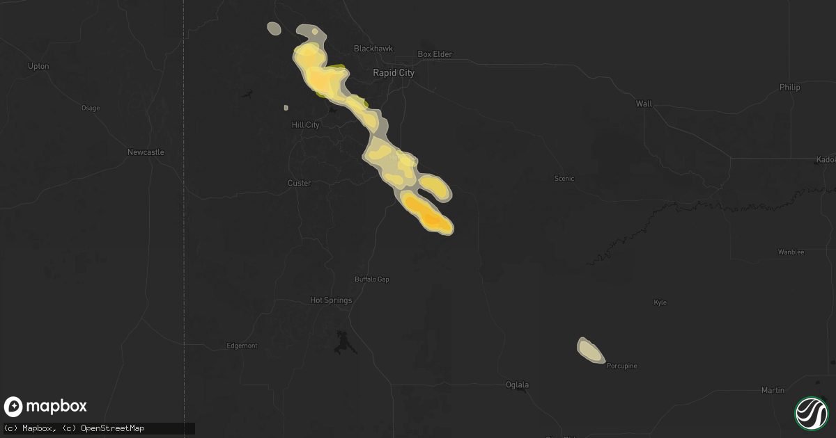 Hail map in Fairburn, SD on August 23, 2026