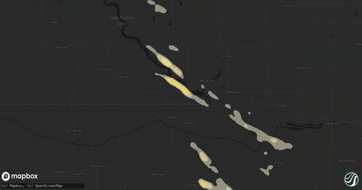 Hail map in Fairfax, SD on August 23, 2026