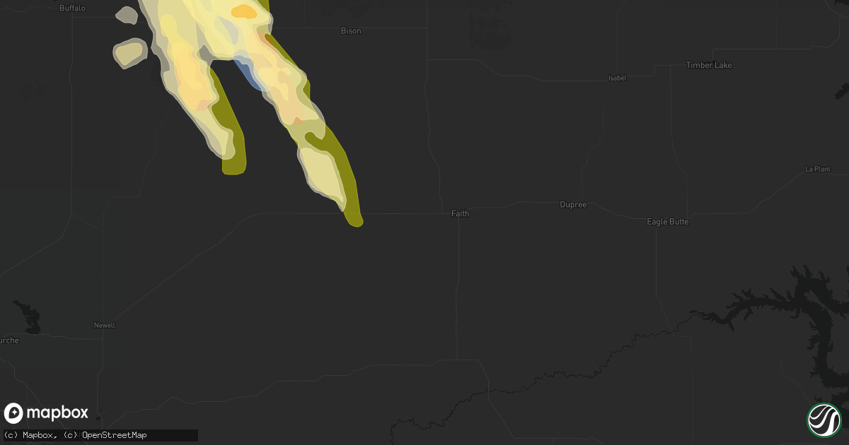 Hail map in Faith, SD on August 23, 2026