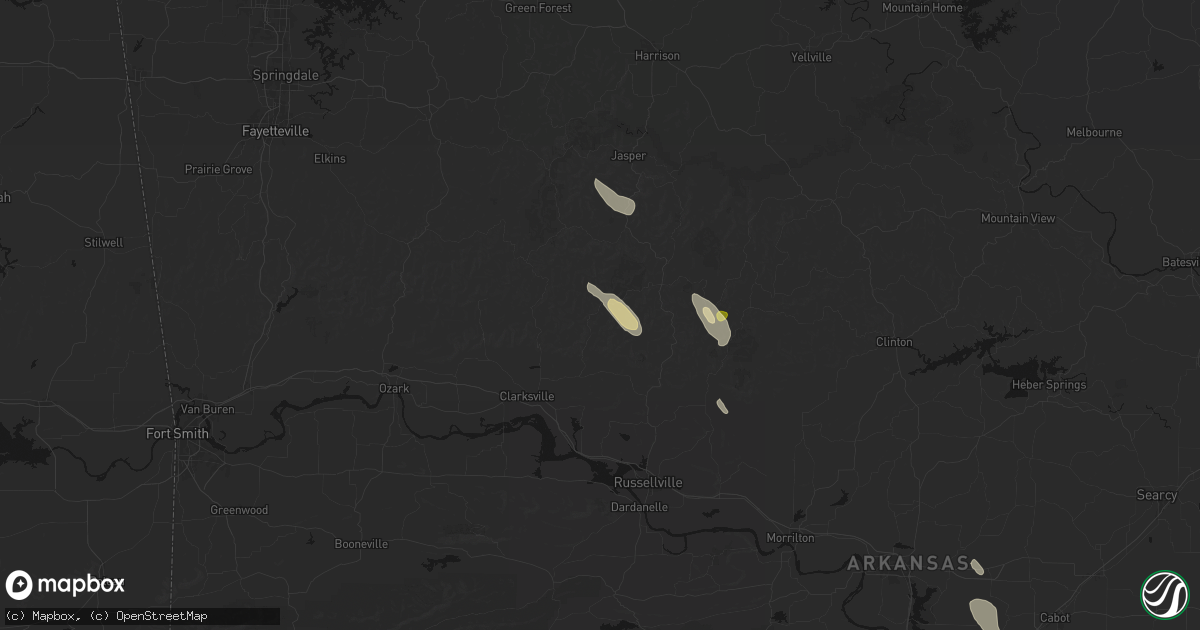 Hail map in Hagarville, AR on August 23, 2026