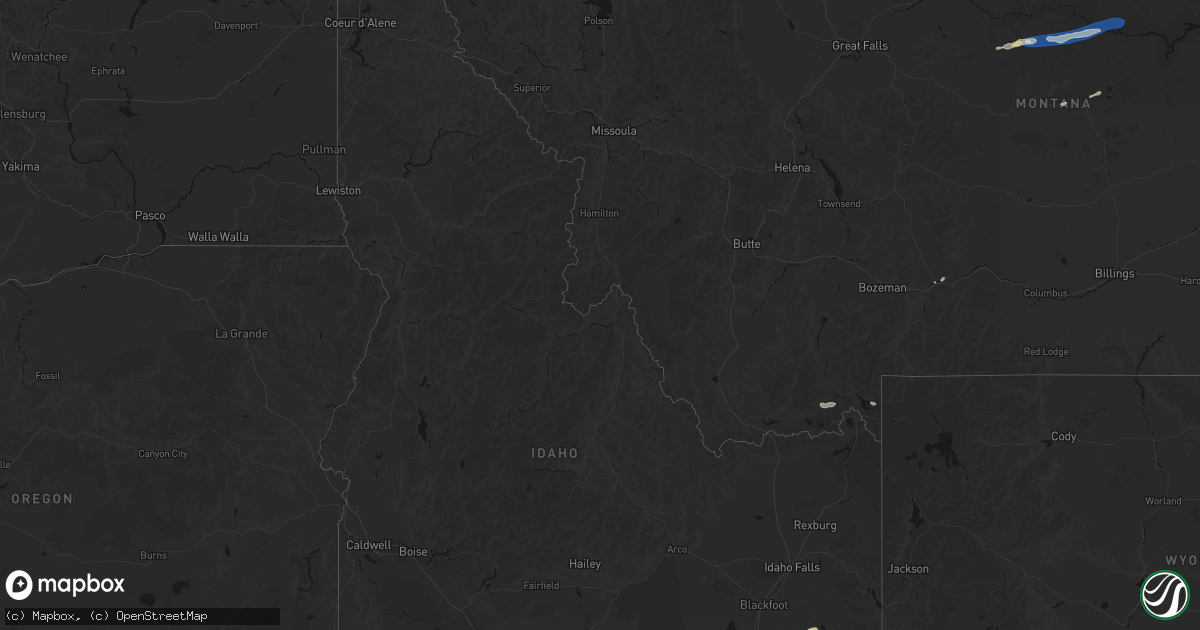 Hail map in Idaho on August 23, 2026
