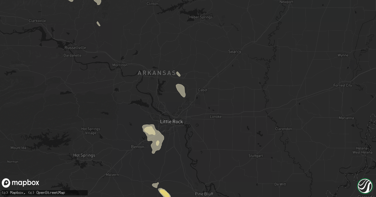 Hail map in Jacksonville, AR on August 23, 2026