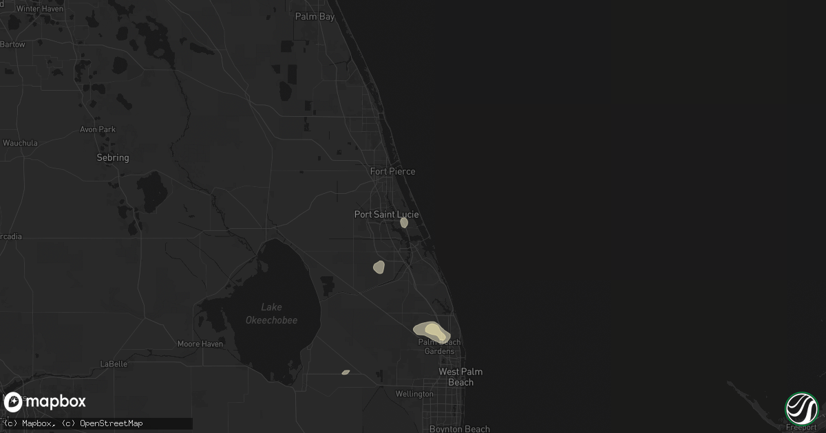 Hail map in Jensen Beach, FL on August 23, 2026