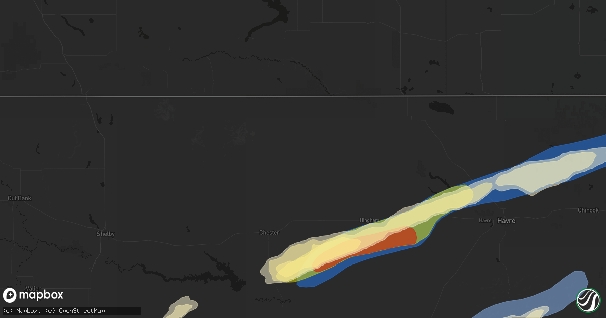 Hail map in Joplin, MT on August 23, 2026
