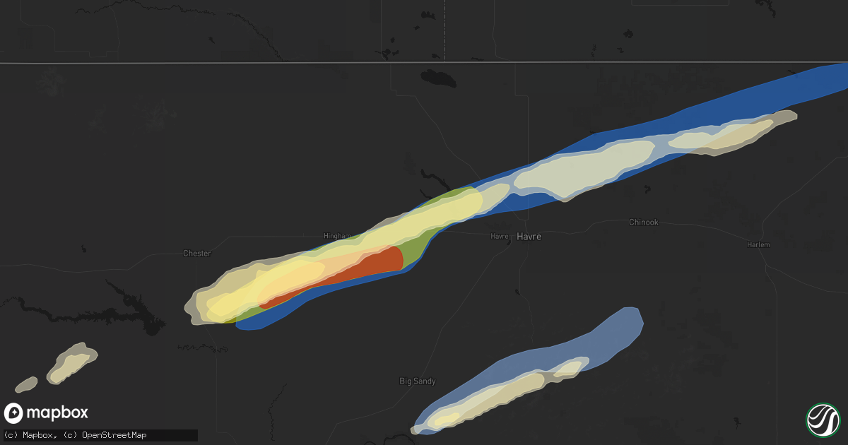 Hail map in Kremlin, MT on August 23, 2026