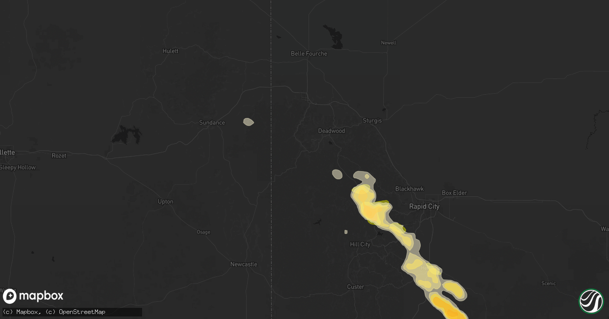 Hail map in Lead, SD on August 23, 2026