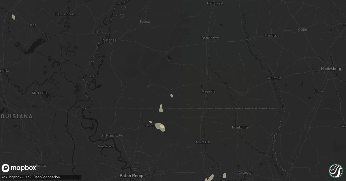 Hail map in Liberty, MS on August 23, 2026
