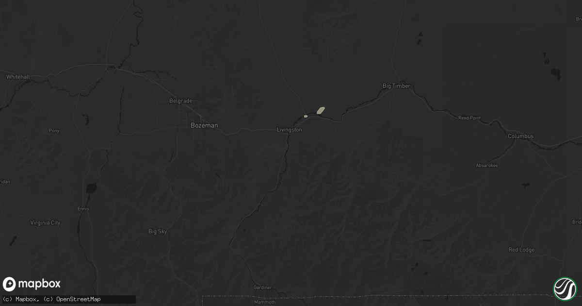 Hail map in Livingston, MT on August 23, 2026