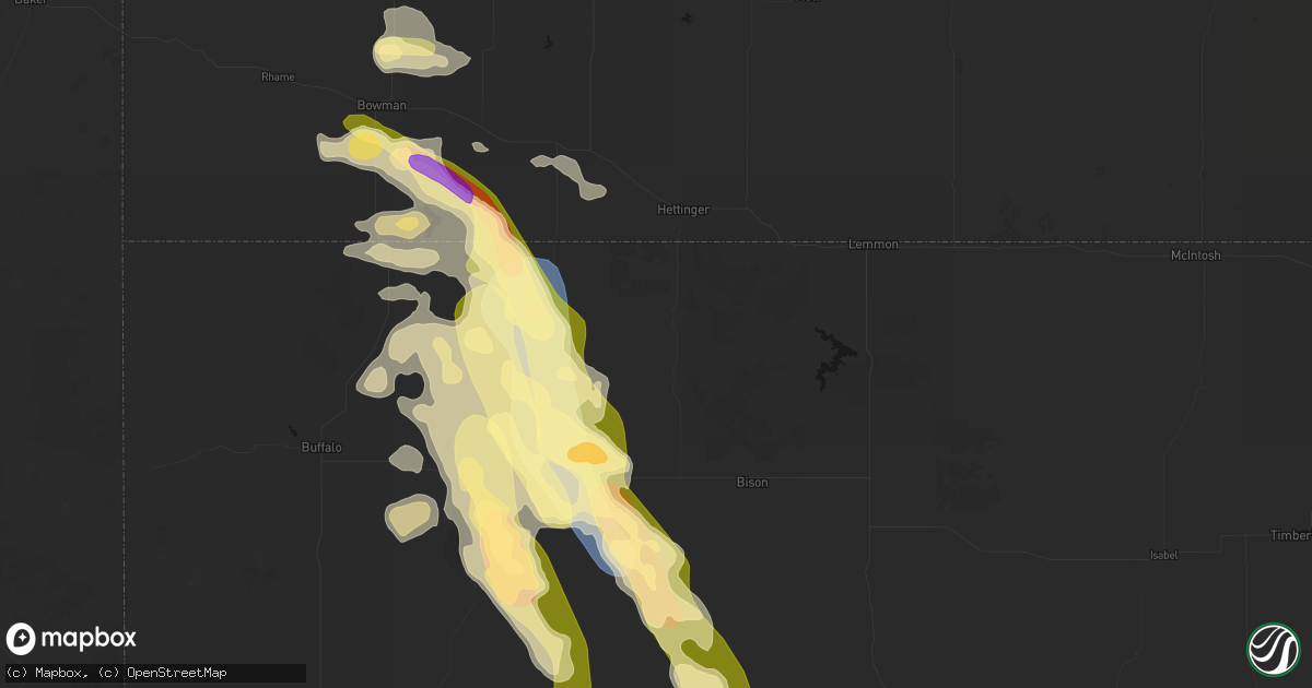 Hail map in Lodgepole, SD on August 23, 2026