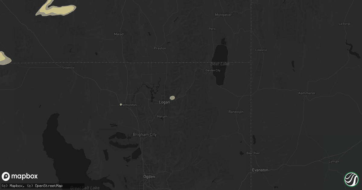 Hail map in Logan, UT on August 23, 2026