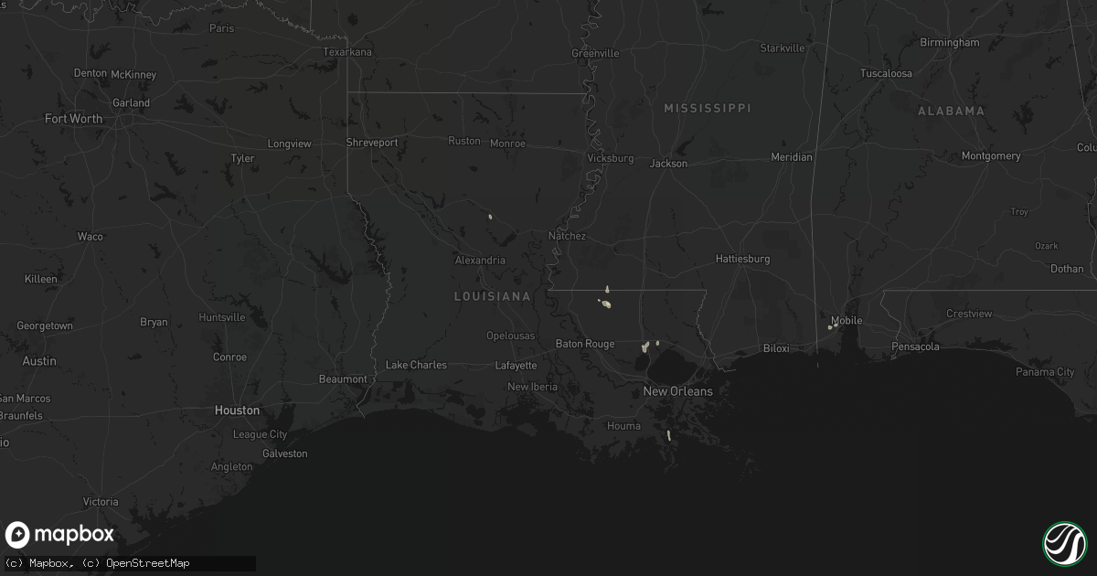Hail map in Louisiana on August 23, 2026