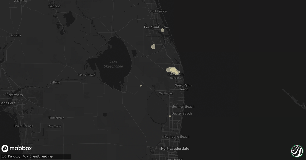 Hail map in Loxahatchee, FL on August 23, 2026