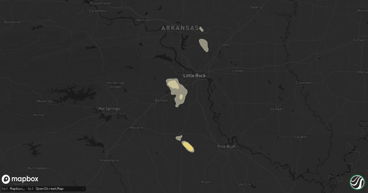 Hail map in Mabelvale, AR on August 23, 2026