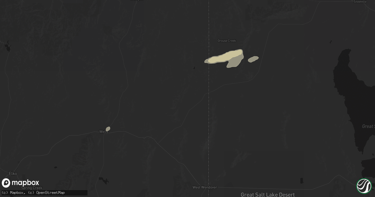 Hail map in Montello, NV on August 23, 2026