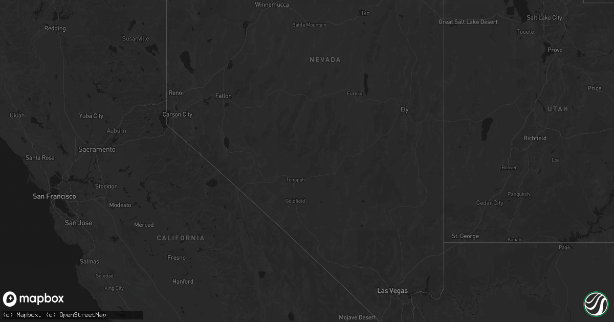 Hail map in Nevada on August 23, 2026