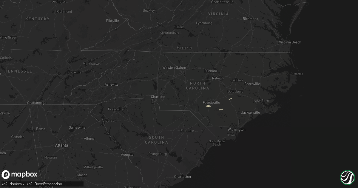 Hail map in North Carolina on August 23, 2026