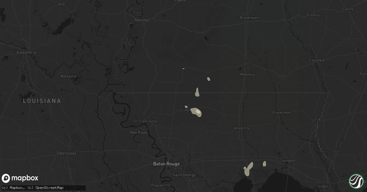 Hail map in Norwood, LA on August 23, 2026
