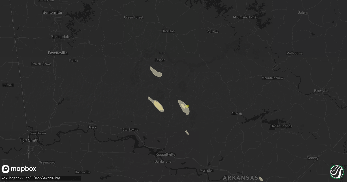 Hail map in Pelsor, AR on August 23, 2026