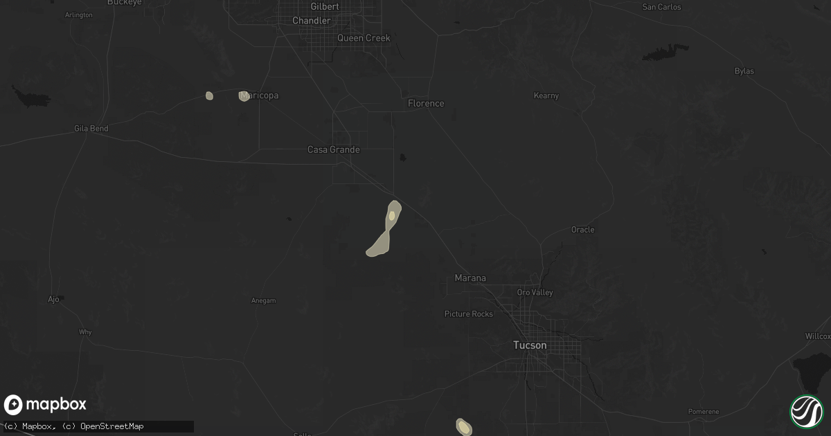 Hail map in Picacho, AZ on August 23, 2026