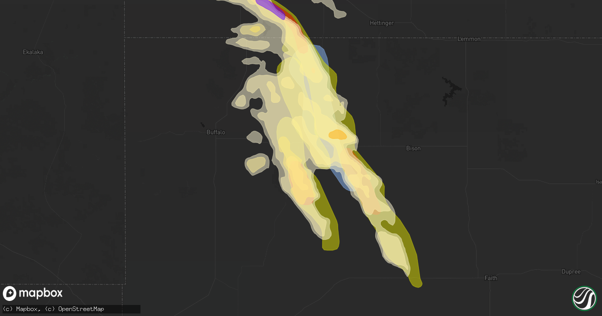 Hail map in Reva, SD on August 23, 2026