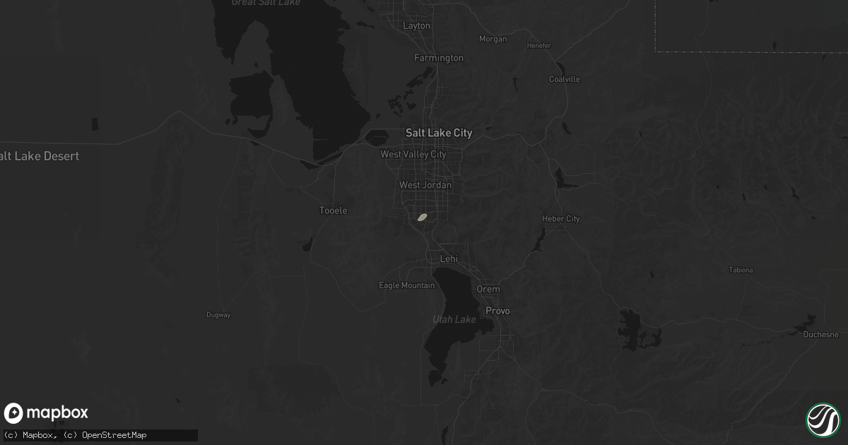Hail map in Riverton, UT on August 23, 2026
